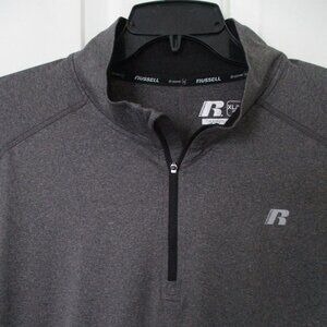 Russell dri-power 360 Mens L/S Gray Stretch 1/4 Zip Active Runner Top NWOT - XL